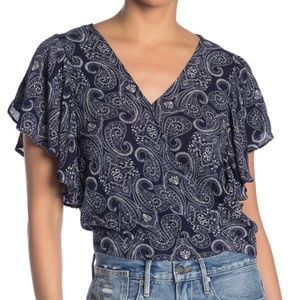 June & Hudson  Flutter Sleeve Paisley Print Top